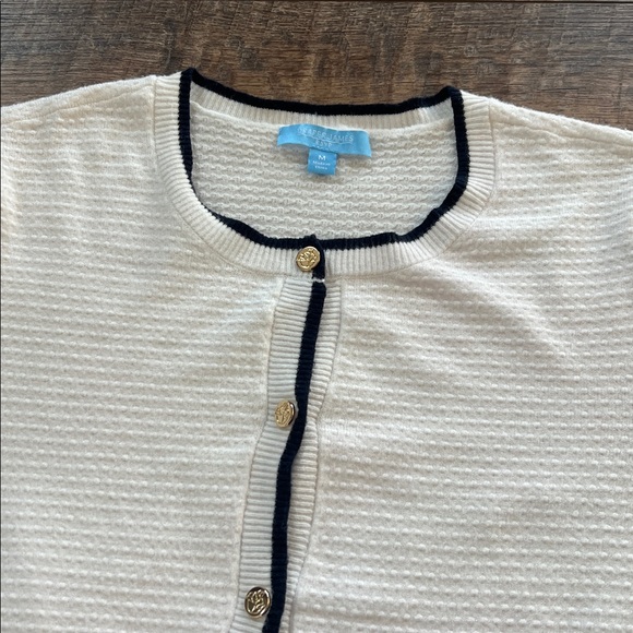 Draper James Ivory Cardigan with Black Accents - Picture 5 of 7